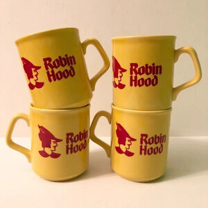 Vintage Lot  of 4 Robin Hood Mugs Cups Made in England